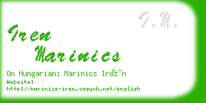 iren marinics business card